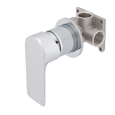 Jena Shower/ Bath Wall Mixer with Round Plates, Polished Chrome