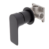 Jena Shower/ Bath Wall Mixer with Round Plates, Matte Black
