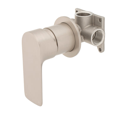 Jena Shower/ Bath Wall Mixer with Round Plates, Brushed Nickel