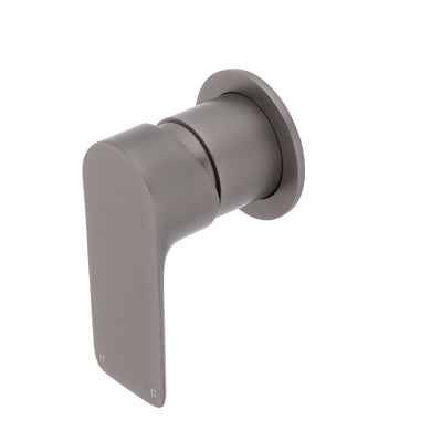 Jena Shower/ Bath Wall Mixer with Round Plates, Brushed Gunmetal