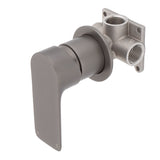 Jena Shower/ Bath Wall Mixer with Round Plates, Brushed Gunmetal