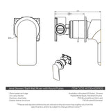 Jena Shower/ Bath Wall Mixer with Round Plates, Brushed Brass (Gold)