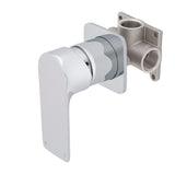 Jena Shower/ Bath Wall Mixer with Square Plates, Polished Chrome