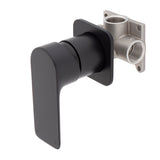Jena Shower/ Bath Wall Mixer with Square Plates, Matte Black