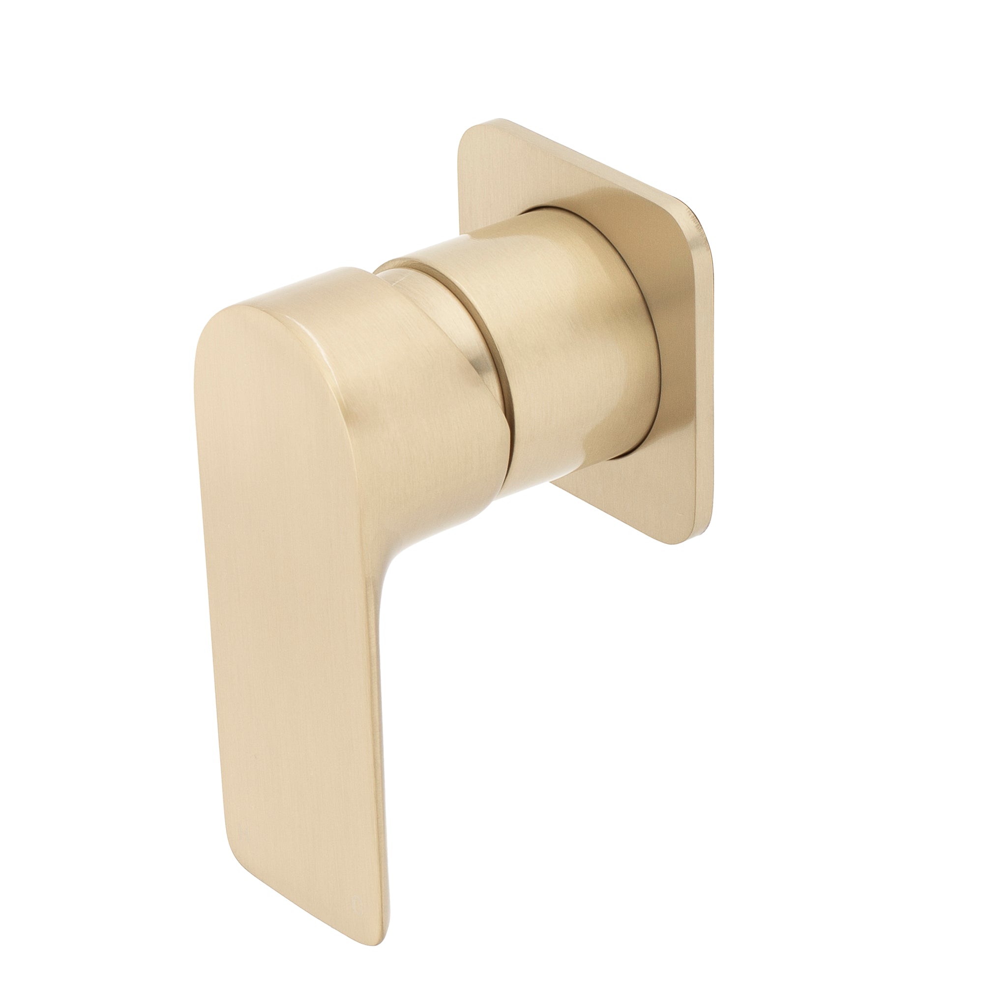 Jena Shower/ Bath Wall Mixer with Square Plates, Brushed Brass (Gold)