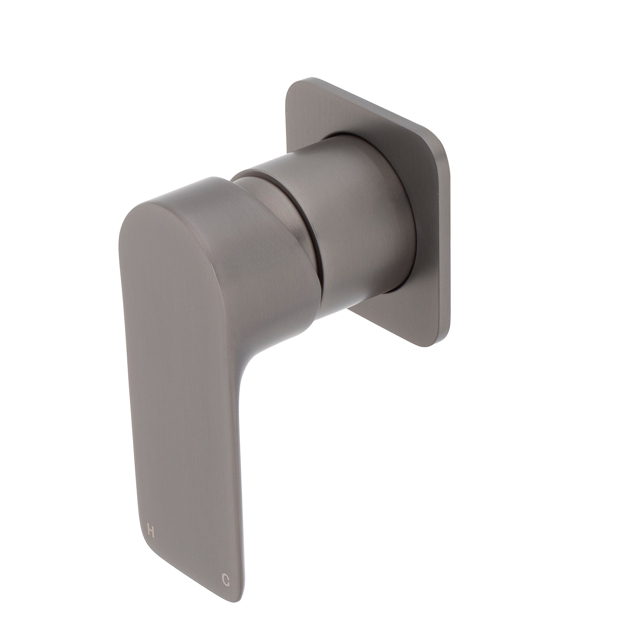 Jena Shower/ Bath Wall Mixer with Square Plates, Brushed Gunmetal
