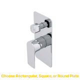 Jena Shower/ Bath Wall Mixer with Diverter and Round Plates, Polished Chrome