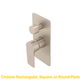 Jena Shower/ Bath Wall Mixer with Diverter and Round Plates, Brushed Nickel