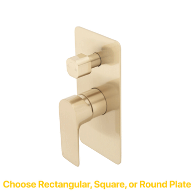 Jena Shower/ Bath Wall Mixer with Diverter, PVD Brushed Brass (Gold)