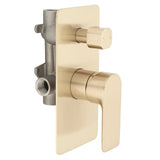 Jena Shower/ Bath Wall Mixer with Diverter, PVD Brushed Brass (Gold)