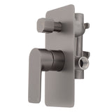 Jena Shower/ Bath Wall Mixer with Diverter, PVD Brushed Gunmetal