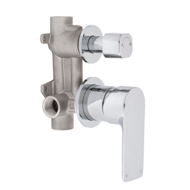 Jena Shower/ Bath Wall Mixer with Diverter and Round Plates, Polished Chrome