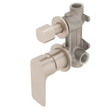 Jena Shower/ Bath Wall Mixer with Diverter and Round Plates, Brushed Nickel