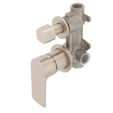 Jena Shower/ Bath Wall Mixer with Diverter and Round Plates, Brushed Nickel