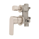 Jena Shower/ Bath Wall Mixer with Diverter and Round Plates, Brushed Nickel