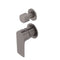 Jena Shower/ Bath Wall Mixer with Diverter and Round Plates, Brushed Gunmetal