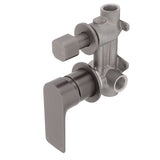 Jena Shower/ Bath Wall Mixer with Diverter and Round Plates, Brushed Gunmetal