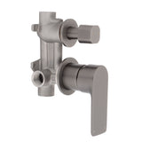 Jena Shower/ Bath Wall Mixer with Diverter and Round Plates, Brushed Gunmetal