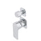 Jena Shower/ Bath Wall Mixer with Diverter and Square Plates, Polished Chrome