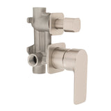 Jena Shower/ Bath Wall Mixer with Diverter and Square Plates, Brushed Nickel