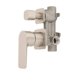 Jena Shower/ Bath Wall Mixer with Diverter and Square Plates, Brushed Nickel