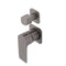 Jena Shower/ Bath Wall Mixer with Diverter and Square Plates, Brushed Gunmetal