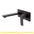 Jena Wall Mounted Basin/ Bath Mixer with Spout and Round Plates, Matte Black