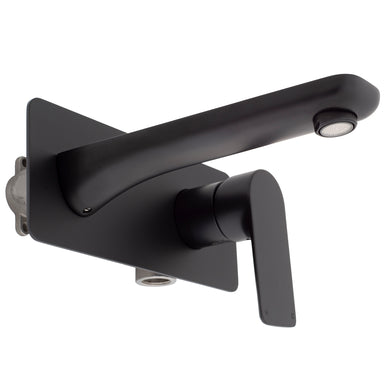 Jena Wall Mounted Basin/ Bath Mixer with Spout, Matte Black
