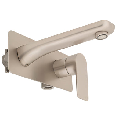 Jena Wall Mounted Basin/ Bath Mixer with Spout, Brushed Nickel
