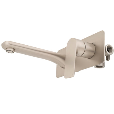 Jena Wall Mounted Basin/ Bath Mixer with Spout, Brushed Nickel