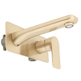 Jena Wall Mounted Basin/ Bath Mixer with Spout, PVD Brushed Brass (Gold)