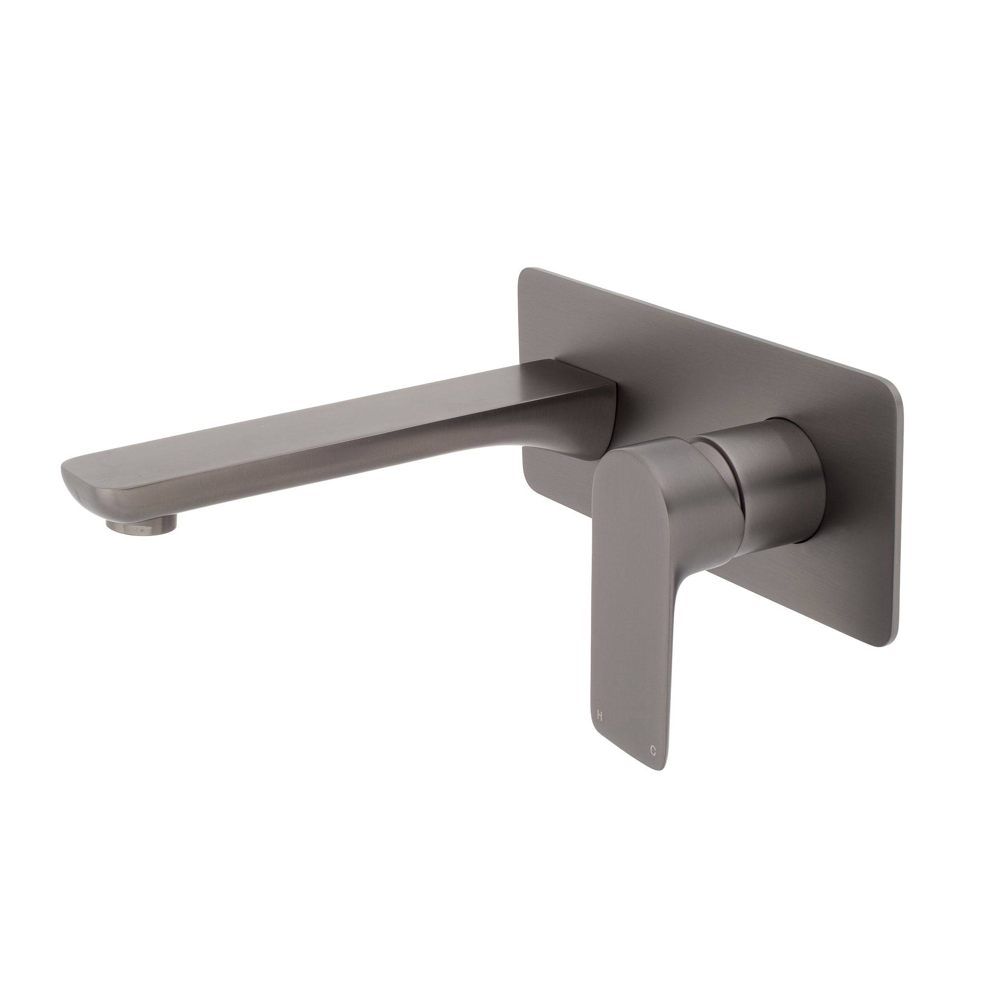 Jena Wall Mounted Basin/ Bath Mixer with Spout, PVD Brushed Gunmetal