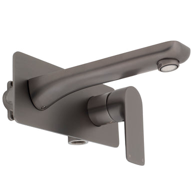 Jena Wall Mounted Basin/ Bath Mixer with Spout, PVD Brushed Gunmetal