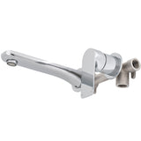 Jena Wall Mounted Basin/ Bath Mixer with Spout and Round Plates, Polished Chrome