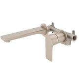 Jena Wall Mounted Basin/ Bath Mixer with Spout and Round Plates, Brushed Nickel