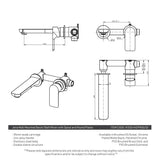 Jena Wall Mounted Basin/ Bath Mixer with Spout and Round Plates, Polished Chrome