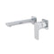 Jena Wall Mounted Basin/ Bath Mixer with Spout and Square Plates, Polished Chrome