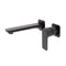 Jena Wall Mounted Basin/ Bath Mixer with Spout and Square Plates, Matte Black