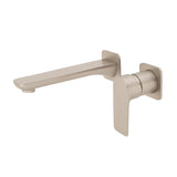 Jena Wall Mounted Basin/ Bath Mixer with Spout and Square Plates, Brushed Nickel