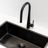 Profile Rise Gooseneck Kitchen Sink Mixer with Pull-Out, Chromium Matte Black