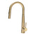 Profile Rise Gooseneck Kitchen Sink Mixer with Sensor and Pull-Out, PVD Brushed Brass Gold