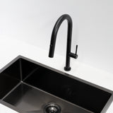 Profile Elegant Gooseneck Kitchen Sink Mixer with Pull-Out, Chromium Matte Black