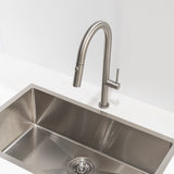 Profile Elegant Gooseneck Kitchen Sink Mixer with Pull-Out, Brushed SS Nickel