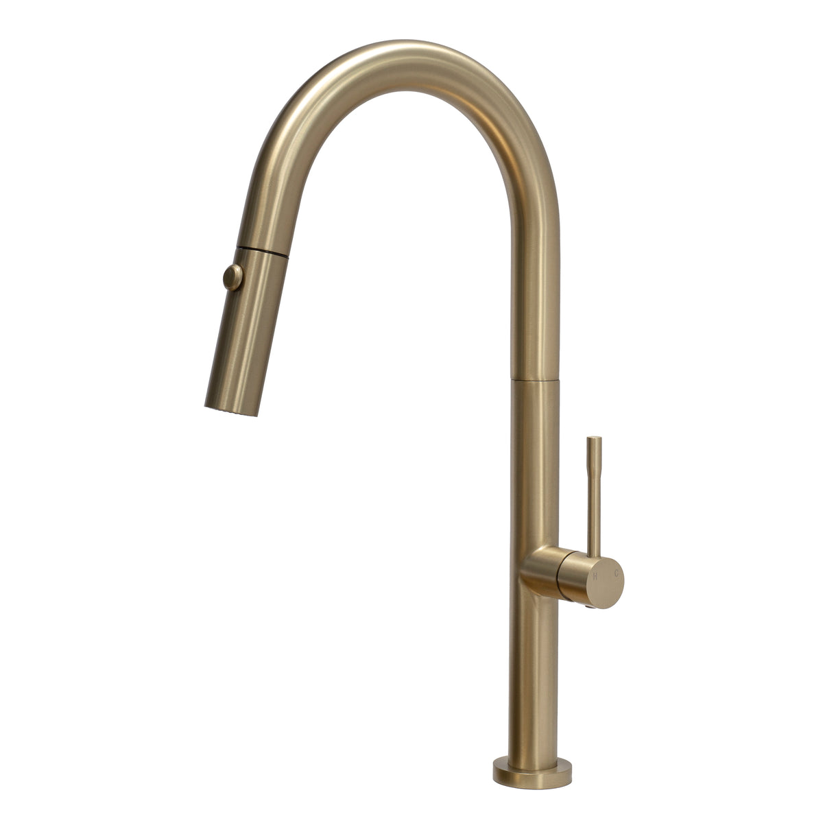 Profile Elegant Gooseneck Kitchen Sink Mixer with Pull-Out, PVD Brushed Brass (Gold)
