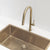 Profile Elegant Gooseneck Kitchen Sink Mixer with Pull-Out, PVD Brushed Brass Gold