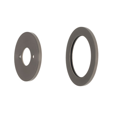 Round 60mm Plates for Kiki/Jena Wall Mixer with Spout, PVD Brushed Gunmetal