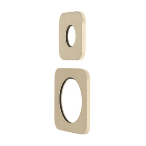 Soft Square 60mm & 45mm Plates for Kiki/Jena Wall Diverter, PVD Brushed Bass (Gold)