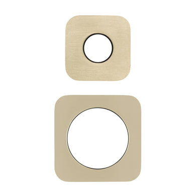 Soft Square 60mm & 45mm Plates for Kiki/Jena Wall Diverter, PVD Brushed Bass (Gold)