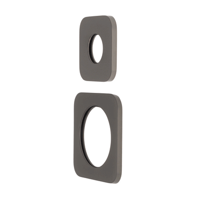 Soft Square 60mm & 45mm Plates for Kiki/Jena Wall Diverter, PVD Brushed Gunmetal