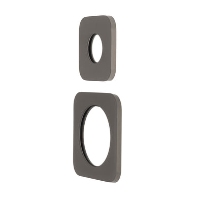 Soft Square 60mm & 45mm Plates for Kiki/Jena Wall Diverter, PVD Brushed Gunmetal